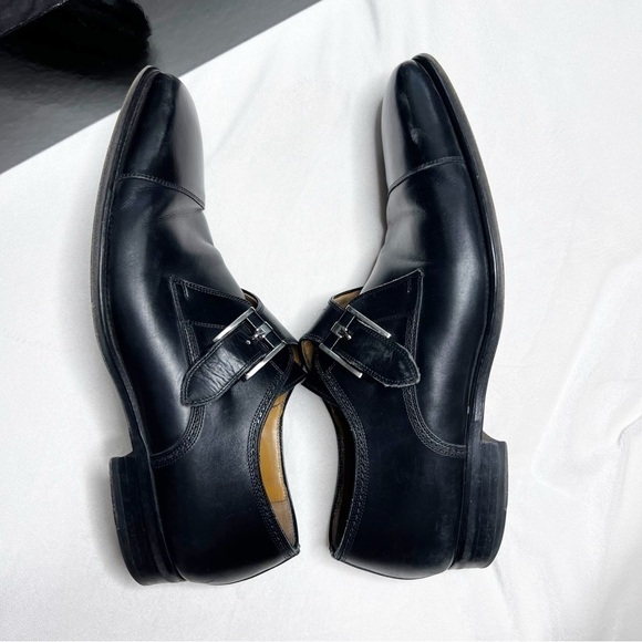 Magnanni LENNON Single Monk Strap Loafers Black Leather Mens Shoes 21447 - Picture 3 of 10